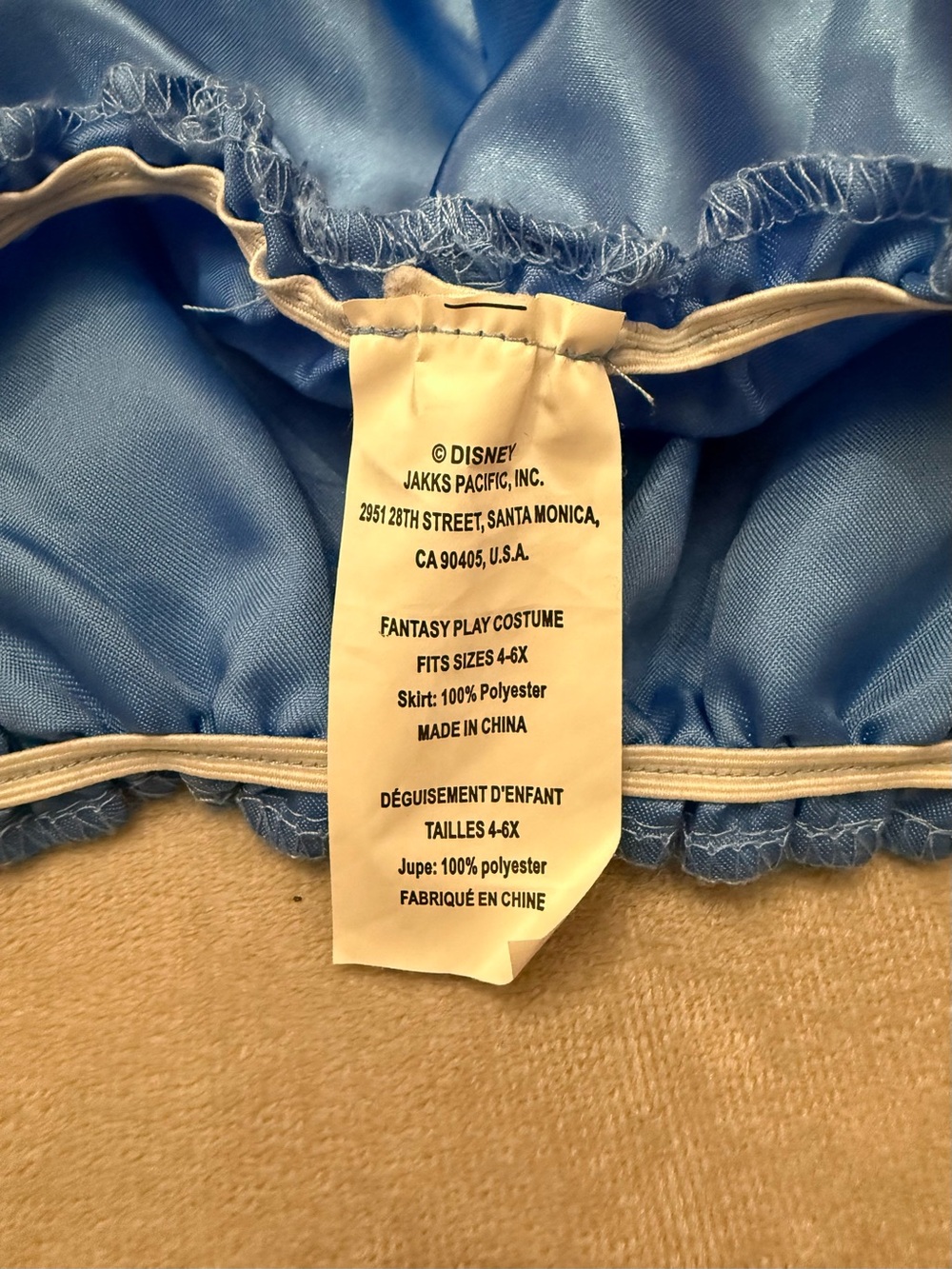 Cinderella Pretend Play Costume Girls Size 4-6X 2 Piece Blue Princess Outfit - Picture 6 of 11